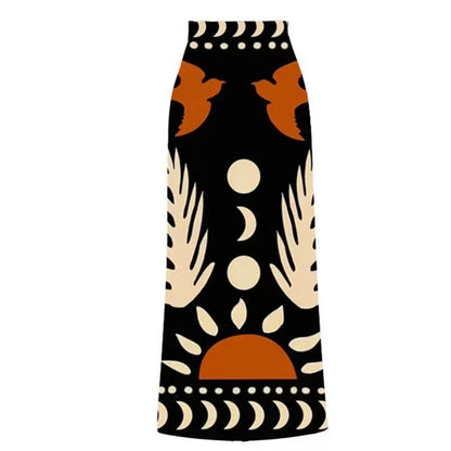Sexy Bird Print Mesh High Waist Bikini 3 Pieces Sets Women Fashion Hollow Out One Pieces Swimwear 2024 New Beach Sarong Monokini