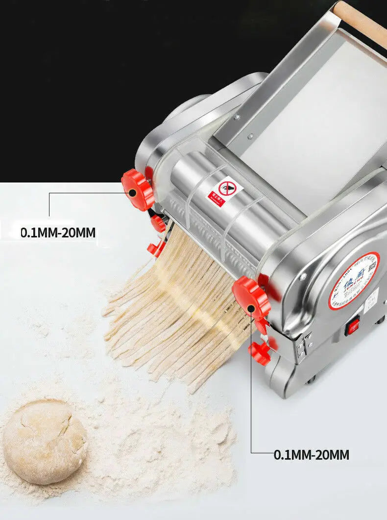 Macchina per pasta elettrica da 550 W, macchina per pasta con rullo per ravioli, acciaio inox, doppia lama, per uso commerciale