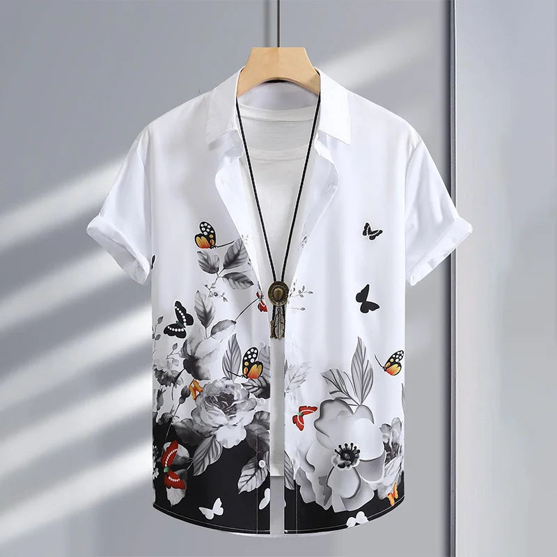 Camicia estiva con stampa floreale 3D graffiti, moda casual, business, camicia hawaiana, uomo, donna, camicia con bottoni, Ropa De Hombre