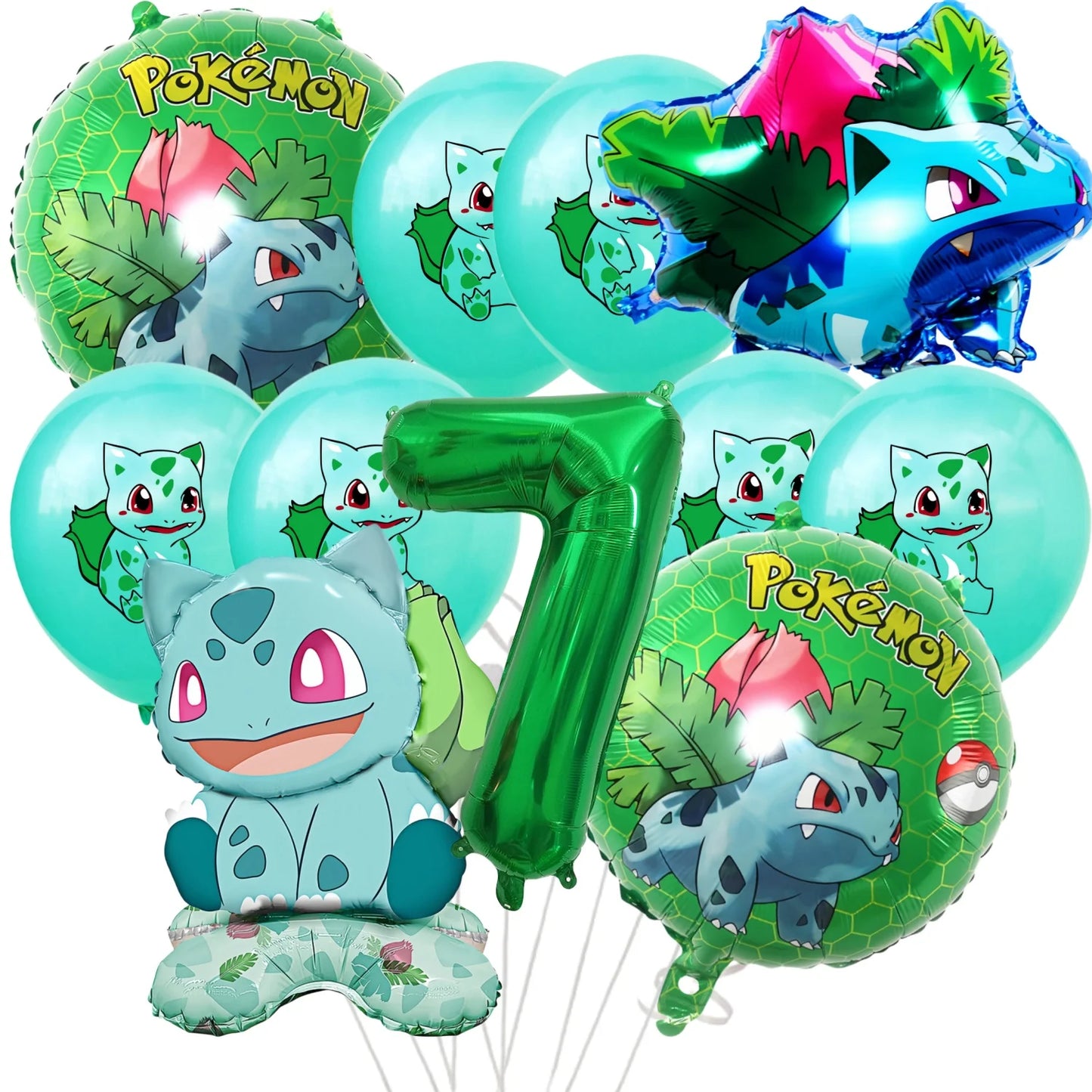 Palloncino Pikachu Pokemon per feste di compleanno da 1 a 9 anni, decorazione per feste a tema Pokemon e Squirtle, palloncino in alluminio per baby shower, bomboniere a tema Pikachu.