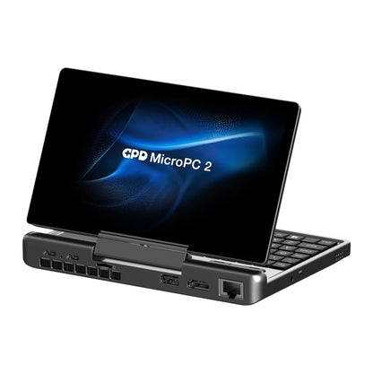 GPD MicroPC 2 Mini laptop portatile con schermo touch da 7 pollici, 16 GB di RAM, SSD da 512 GB, CPU N300 e sistema operativo Windows 11.