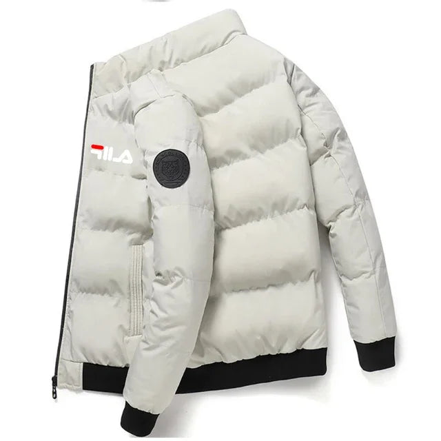 New 2025 autumn/winter men's short jacket, fashionable outdoor casual stand-up collar zipper men's cotton-padded jacket