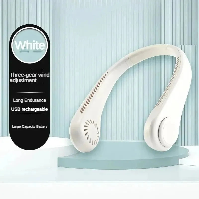 Ventilatore da collo portatile Xiaomi da 8000 mAh con USB, senza pale, mini ricaricabile, silenzioso, con display digitale a LED, raffreddatore d'aria elettrico portatile.