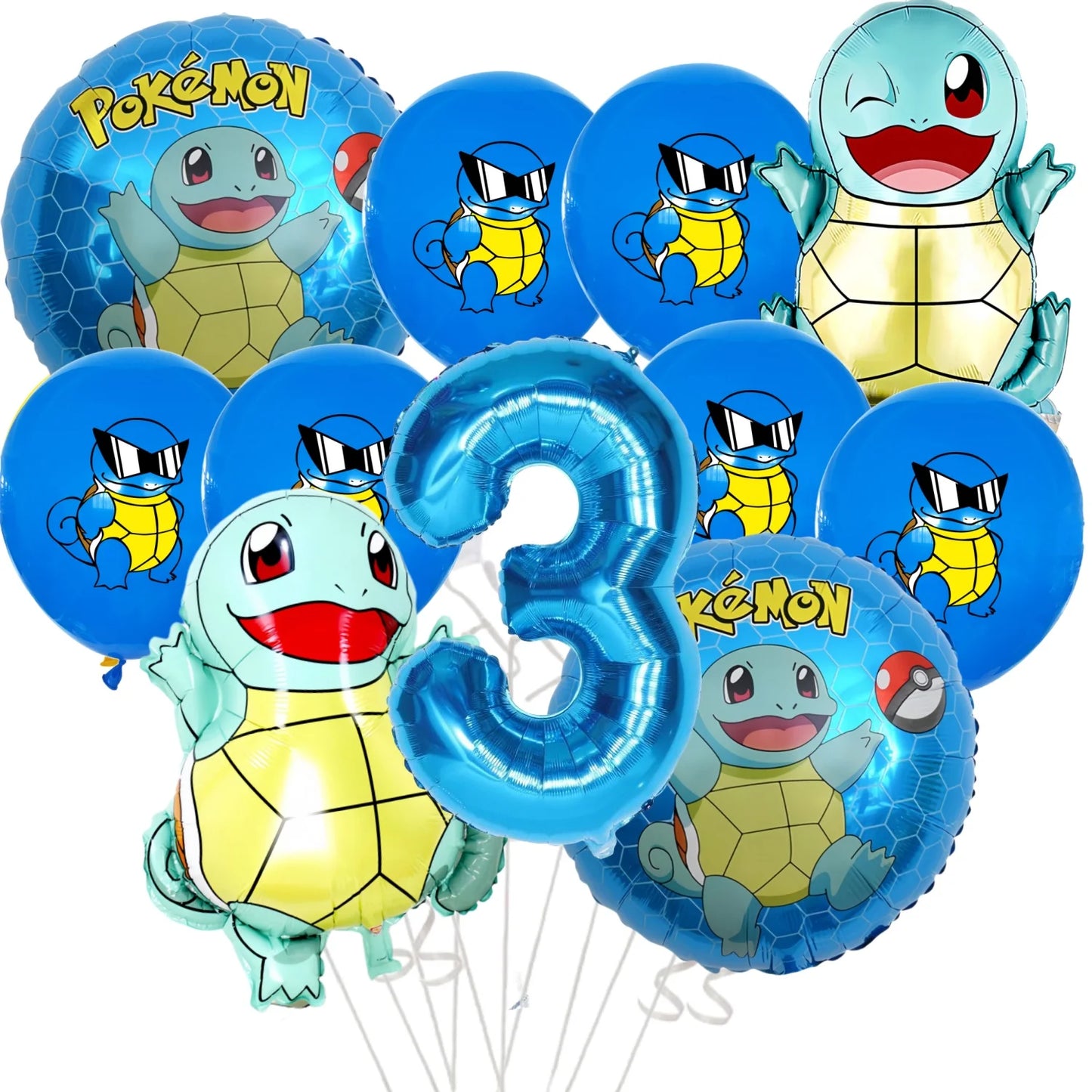 Pikachu Pokemon Balloon 1-9th Birthday Party Decoration Pokemon Squirtle Party aluminum Balloon Baby Shower Pikachu Party Favors