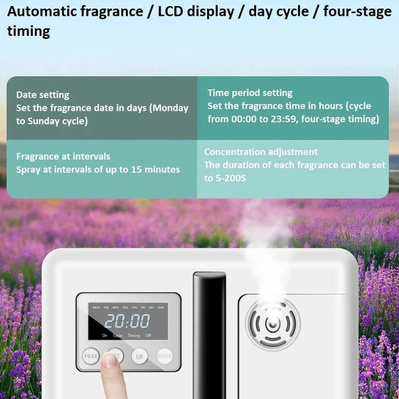Diffusore automatico di aromi e profumi da 160 ml con timer, per oli essenziali, ideale per casa, hotel e camere d'albergo.