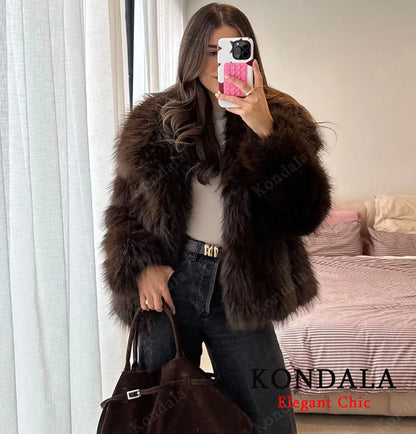 Vintage Fur Jacket Coat Women Autumn Winter Warm Casual Loose Coat Trendy Faux Fur Lapel Coat 2026 Fashion Elegant Ladies Coat