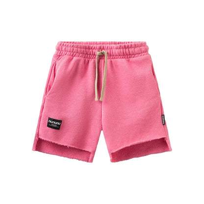 Completo estivo per bambini 2025, composto da maglietta a girocollo stampata e pantaloncini ricamati. Abbigliamento di tendenza per bambini.