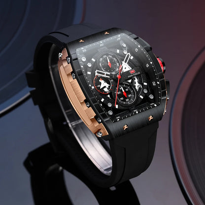 Orologio sportivo da uomo di lusso impermeabile al quarzo con cinturino in silicone, orologio da polso alla moda Relogio Masculino 0399G