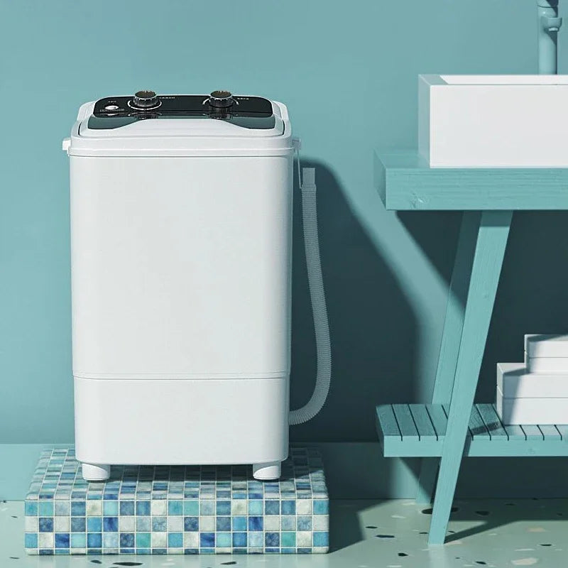Home semi-automatic 7.5L large single bucket portable mini washing machine with washing and shaking function, large capacity