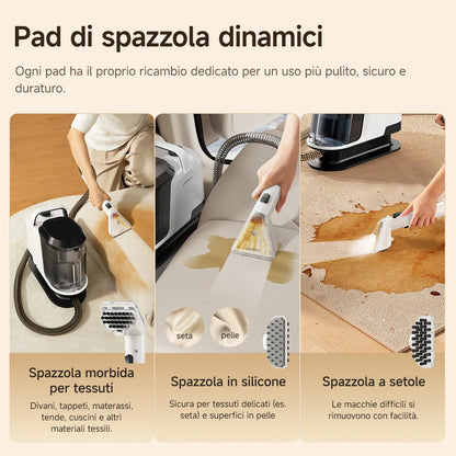 Uwant Y100 18KPa Carpet Cleaner Spray Brush Suction Portable Clean Machine for Sofa Car Shoe Pet Hair Odor Removal Self-Cleaning