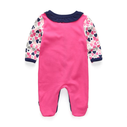 Kiddiezoom Tutina per neonata a maniche lunghe con stampa di scimmietta, ideale per tutte le stagioni, in morbido cotone 100%, ideale per neonati.