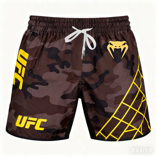 Pantaloncini da allenamento da boxe UFC da uomo, estate 2026, stampa 3D, taglie forti da uomo XXS a 6XL, in rete traspirante ad asciugatura rapida, taglie forti