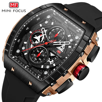 Orologio sportivo da uomo di lusso impermeabile al quarzo con cinturino in silicone, orologio da polso alla moda Relogio Masculino 0399G