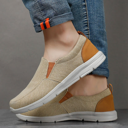 Scarpe da uomo estive in tela, traspiranti e comode, da esterno, slip-on, da passeggio, mocassini classici da uomo