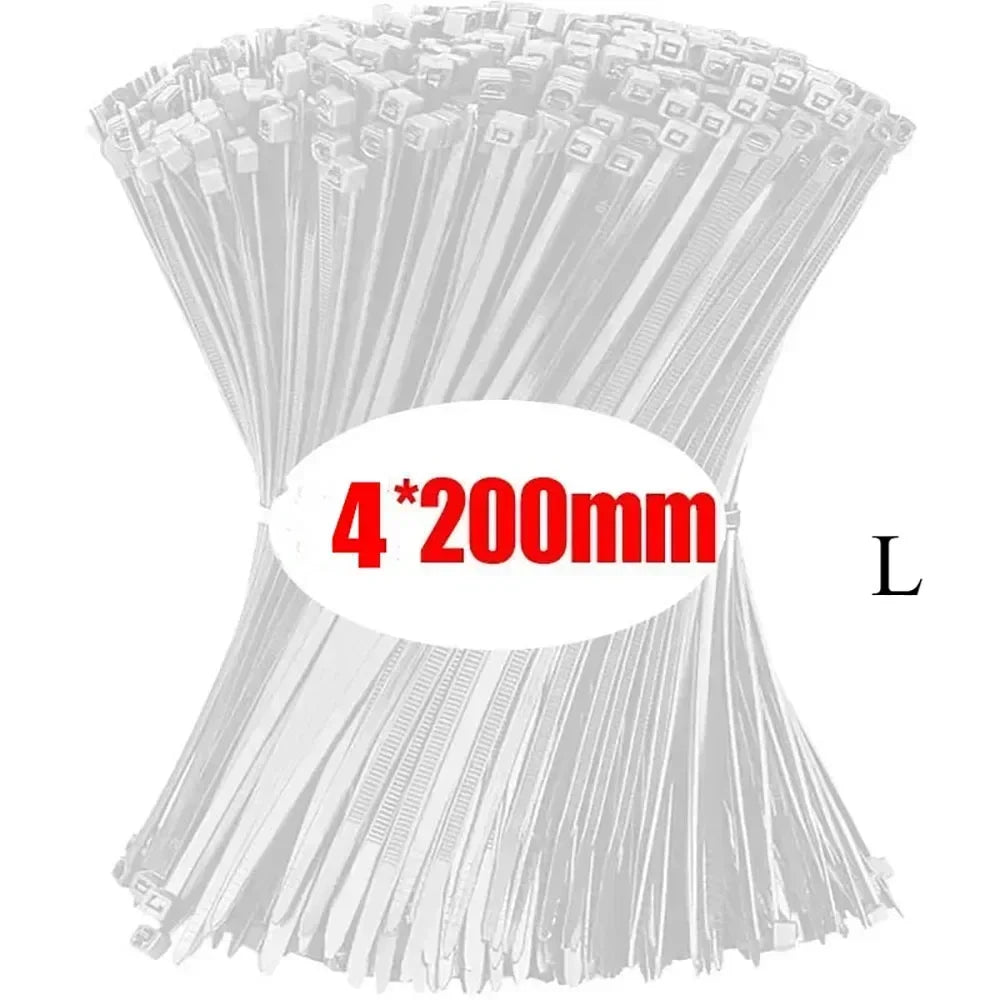 10-1000 Pcs Plastic Clamping Collar Rilsan Cable Ties Clamp Greenhouse Plastic Clamps Self-tightening Plastic Necklace Belts