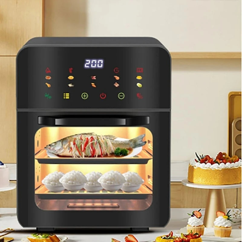 Friggitrici ad aria multifunzionali visibili, grande capacità, durevoli, facili da pulire, friggitrici ad aria salvaspazio, elettrodomestici convenienti