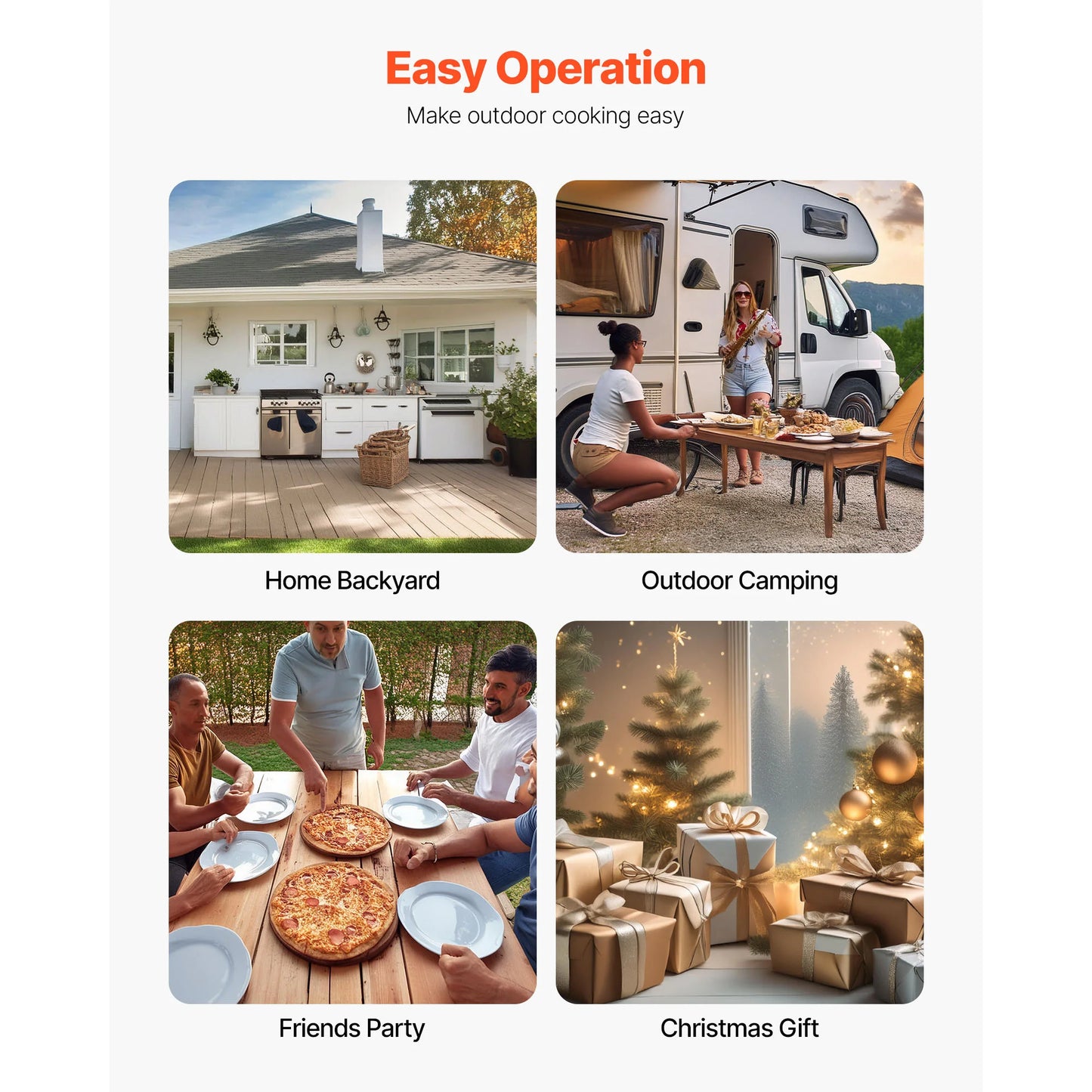 SucceBuy Forno per pizza da esterno da 12 pollici Forni per pizza a legna Stufa a pellet per pizza con termometro per campeggio esterno in cortile