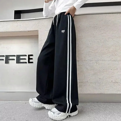 Pantaloni sportivi da bambina foderati in pile, gamba larga, autunno/inverno, pantaloni casual per bambini, abbigliamento esterno alla moda per bambini, disponibili in magazzino AE.