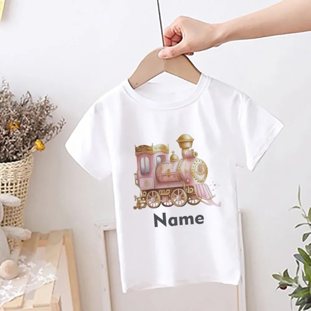Maglietta personalizzata con unicorno e nome per bambine, maglietta Wild per bambini, maglietta estiva per bambini, abbigliamento per bambini, top a maniche corte per neonati.