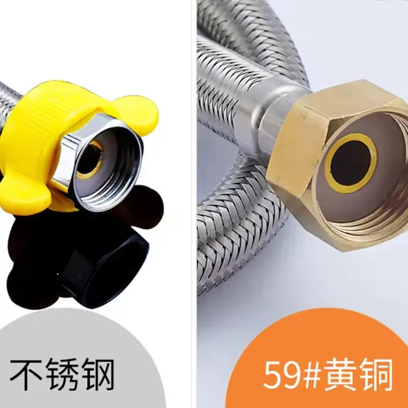 20/40/60/100/150/200cm G1/2'' Plumbing Explosion-Proof Flexible Braided Hose Anti-Winding Faucet Water Pipe For Kitchen Bathroom