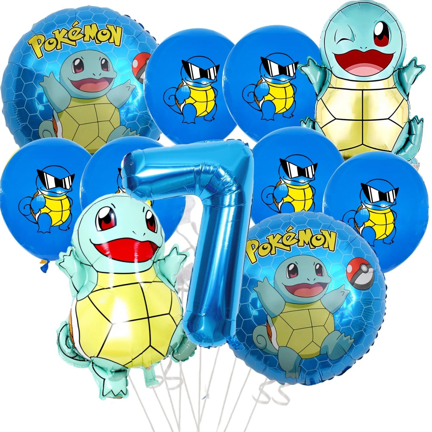 Pikachu Pokemon Balloon 1-9th Birthday Party Decoration Pokemon Squirtle Party aluminum Balloon Baby Shower Pikachu Party Favors