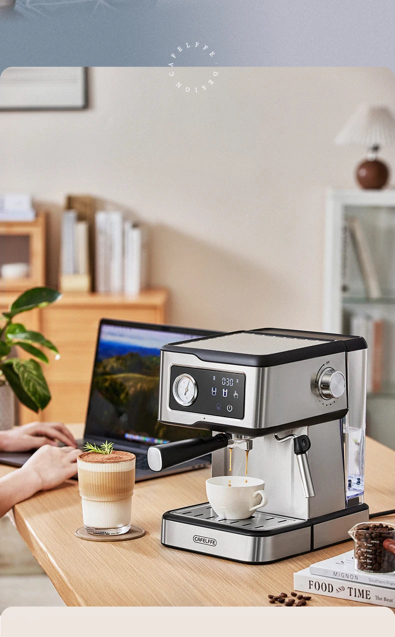 Macchina per caffè espresso Cafelffe 20 bar, macchina per cappuccino con montalatte e lancia vapore, macchina per caffè, regalo Cafetera semi-automatica