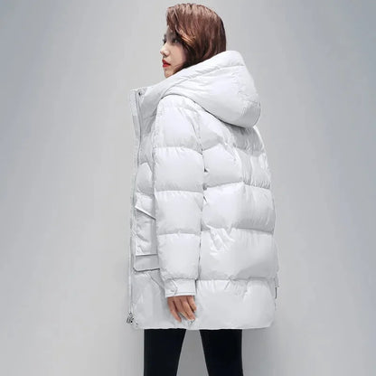 New 2026 Parkas Women Winter Down Cotton Jacket Coat Ladies Long Hooded Thicken Warm Cotton Padded Female  Outwear Overcoat Tops