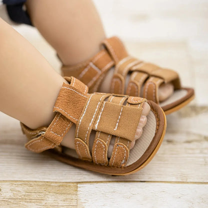 Scarpe estive per neonati Meckior, sandali per bambini e bambine con suola in gomma antiscivolo, primi passi per neonati, sandali casual da giardino per bambini.