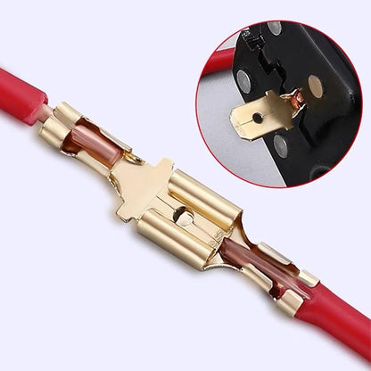 Insulated Male Female Wire Connector Tabs Set 2.8/4.8/6.3mm Electrical Crimp Terminals Brass Spade Terminal Connectors Kit