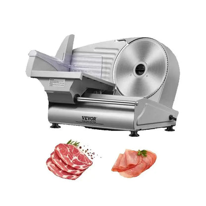 Affettatrice elettrica SucceBuy per carne e alimenti, con lama e protezione in acciaio inox SUS 420, spessore regolabile, per uso domestico.