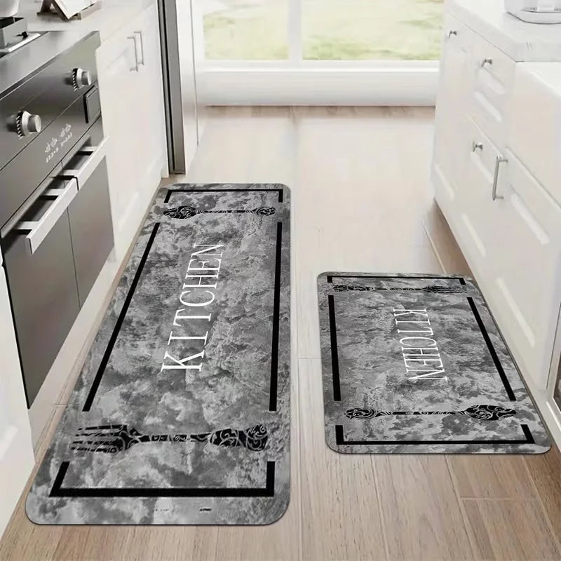 Set di tappeti moderni per la cucina, tappeto con motivo effetto marmo, tappeto per corridoio, adatto per camera da letto, soggiorno, sala da pranzo, cucina