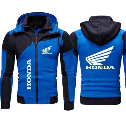 Felpa con cappuccio Honda, giacca da motociclista, felpa con stampa logo Honda Wing, pullover, giacca da motociclista alla moda, abbigliamento da uomo, felpa con cappuccio e cerniera personalizzata