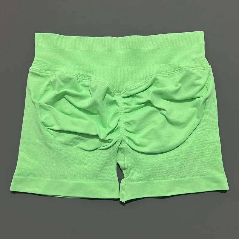 HISTELLO Impact Shorts 4.5" Women Yoga Shorts Seamless Low Waist Scrunch Bum Gym Leggings Workout Stretch Fitness Sports Shorts