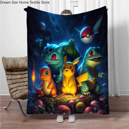 Coperte calde e morbide per bambini con Charizard dei cartoni animati giapponesi, perfette come copridivano, copriletto o regalo di compleanno.