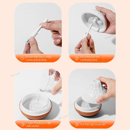 Umidificatore d'aria Volcano da 300 ml, da tavolo, con USB, diffusore di vapore acqueo, purificatore d'aria, nebulizzatore e luce notturna colorata.