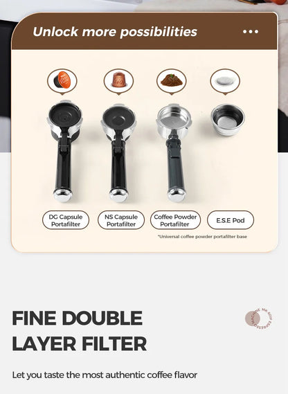 Macchina per caffè espresso Cafelffe 4 in 1 Cafetera Cappuccino Dolce Gusto Nes Capsule ESE Pod Ground Regalo per amante, papà, mamma