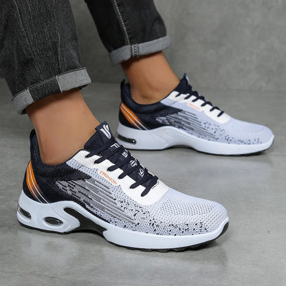 Scarpe da corsa da uomo traspiranti con lacci, scarpe casual in mesh intrecciato fei, scarpe da uomo comode con ammortizzazione ad aria, spedizione gratuita