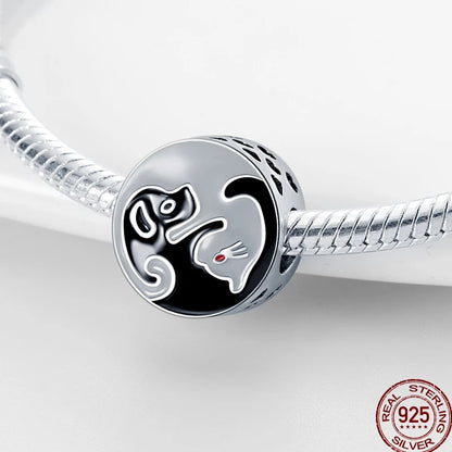 Squisito elemento a stella cava rotonda in argento sterling 925 a forma di fiore, adatto per braccialetti originali fai da te da 3 mm in argento 925
