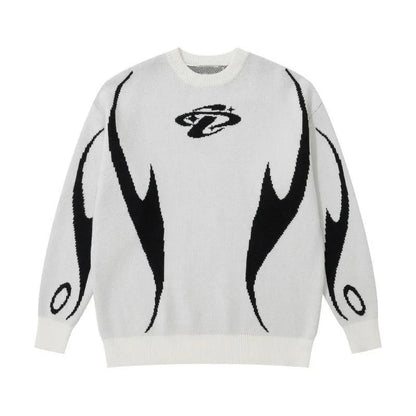 Nuovi maglioni autunno e inverno per uomo/donna nel commercio estero, lavorati a maglia con motivo Y2K Harajuku pullover, unisex ampio rotondo