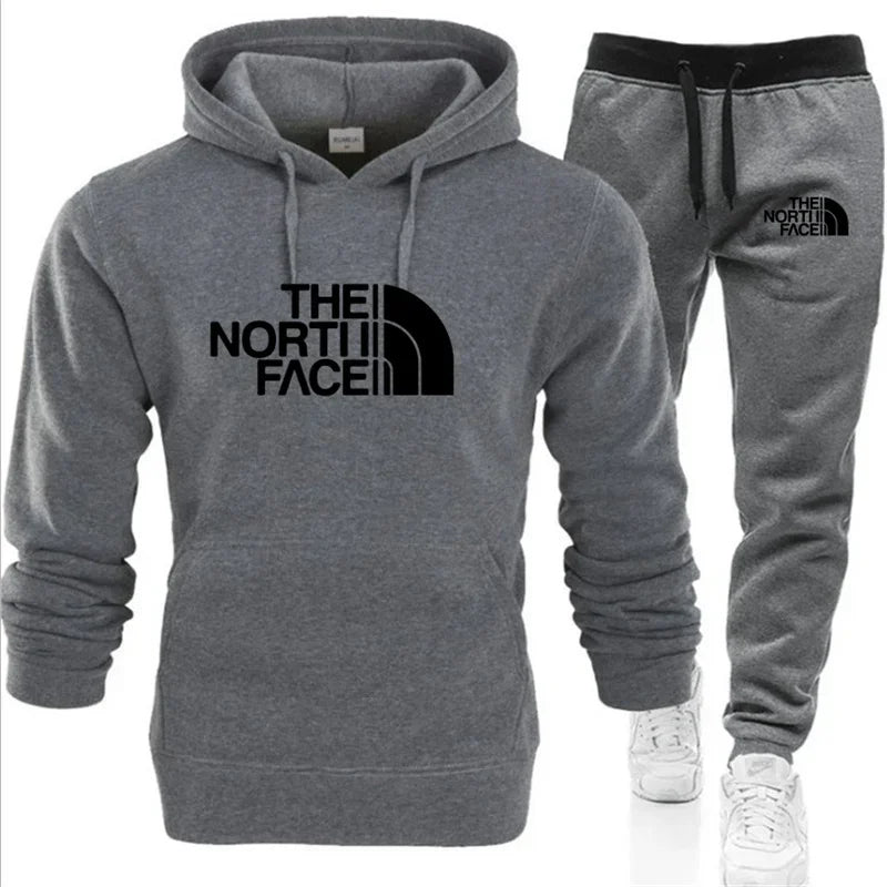 Men's and women's spring and autumn long sleeve fitness jogging sportswear set fashion casual pullover + elastic pants 2 sets