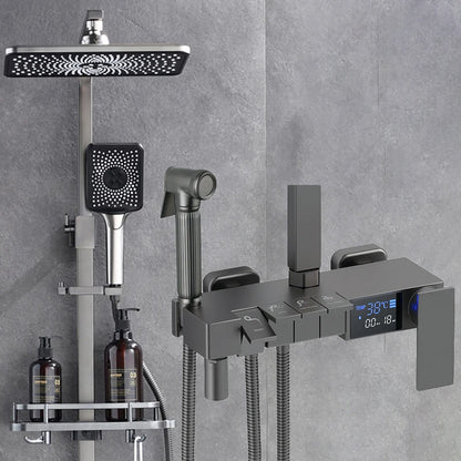 Piano Digital Display Thermostatic Bathroom Shower Set Hot Cold Brass Bathroom Faucets Accessories Digital Piano Shower System