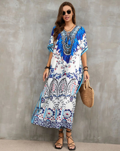 Women's Clothing Kaftan Dresses for Women Plus Size Bathing Suit Cover up Caftan Maxi Beach Dresses