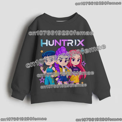 Maglione per bambini con motivo KPOP Demon Hunter Huntrix 2026, maniche lunghe, alla moda, casual, per primavera e autunno.
