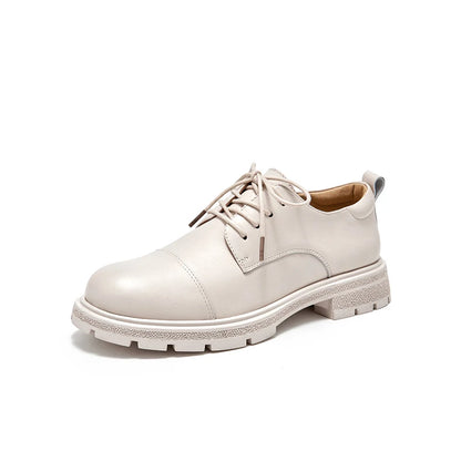 BEAUTODAY Scarpe Derby da donna in vera pelle, basse, punta tonda, allacciatura, tacco quadrato, casual, Oxford, fatte a mano 21529