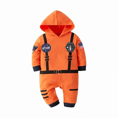 Nuovo costume da astronauta per neonati e bambini, tuta spaziale ricamata, tutina per feste, costume di Halloween, salopette invernale a maniche lunghe.