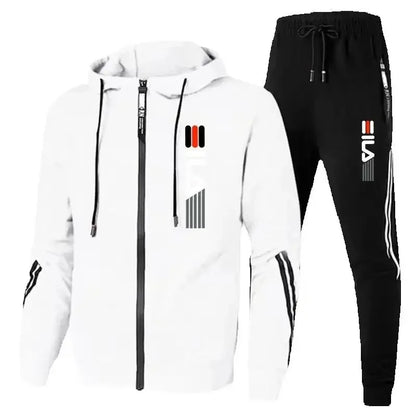 Completo sportivo da uomo per la primavera e l'autunno 2025: giacca sportiva casual + pantaloni sportivi, tuta sportiva alla moda e di tendenza.