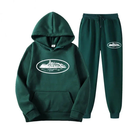 NICE Loose Unisex Fleece-lined Printed Sweatshirt Hoodie Set Devil Prisoner Pattern Eco-Friendly Soft Comfortable Casual Wear