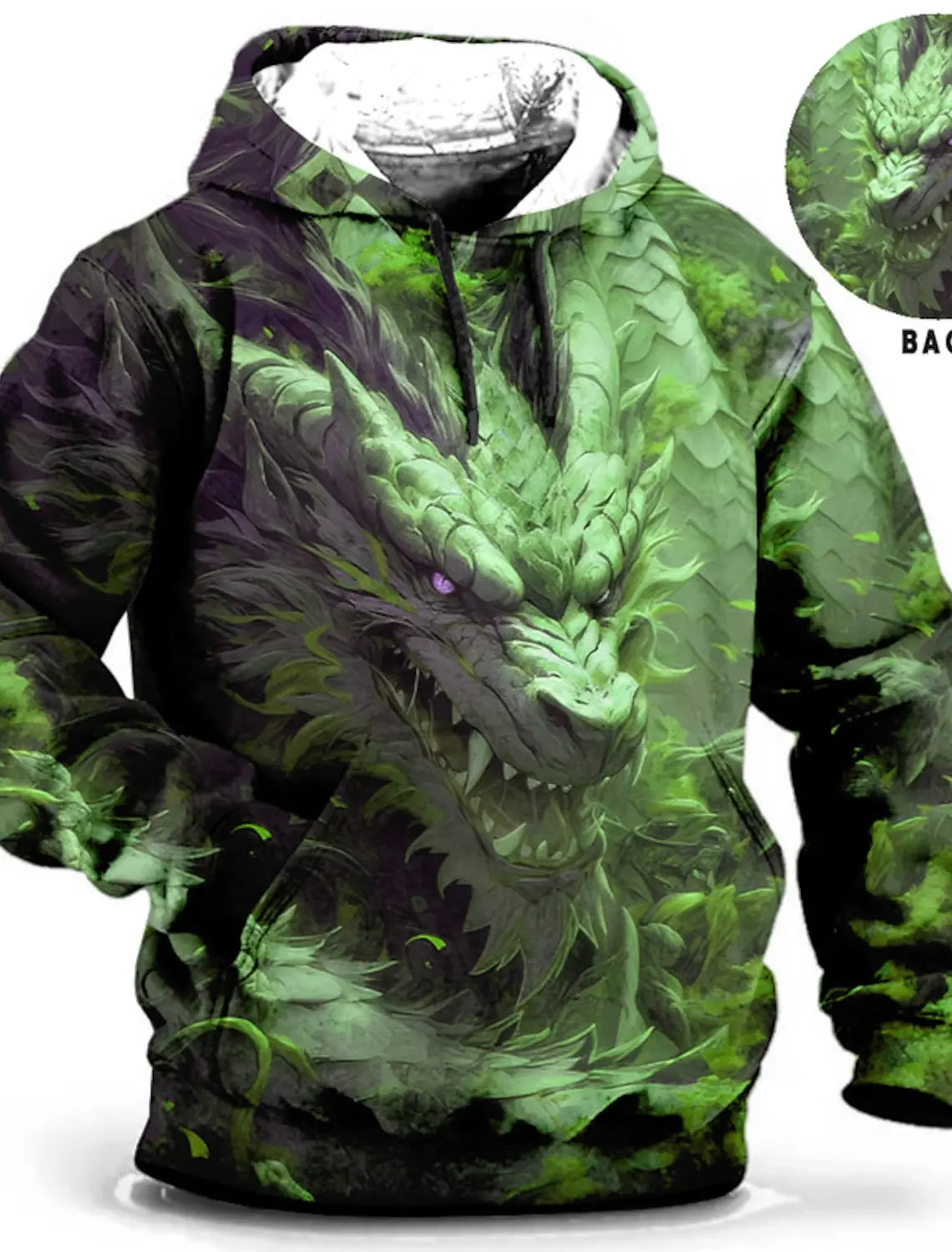 Felpa con cappuccio da uomo con stampa grafica di drago per il Capodanno cinese, stampa animalier, classica casual, pullover 3D, streetwear, maniche lunghe.