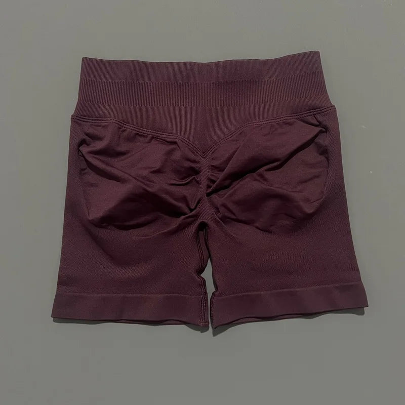 HISTELLO Impact Shorts 4.5" Women Yoga Shorts Seamless Low Waist Scrunch Bum Gym Leggings Workout Stretch Fitness Sports Shorts