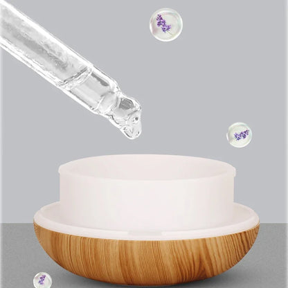 Aromatherapy Essential Oil Diffuser 350ML Wood Grain Remote Control Ultrasonic Air Humidifier Cool with 7 Color LED Light